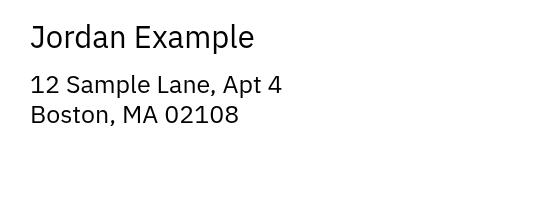Address sheet artwork preview